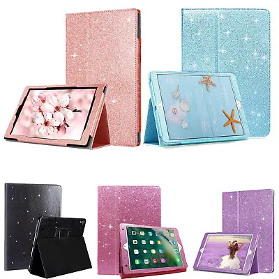 Luxury Glitter Magnetic Leather Bling Shiny Wallet Case For All Apple IPads 10.2 • £6.90