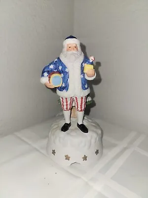 Musical Patriotic Santa Claus Music Box By Nas 1988 Tom Tierney Designs VTG. 7 T • $19.99