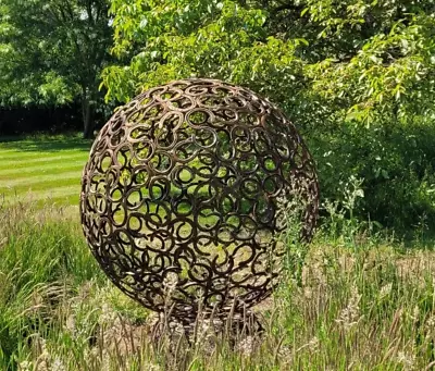 Horseshoe Sculpture Garden Feature Sphere Ball 1.6 M Hand Crafted FREE DELIVERY • £1175