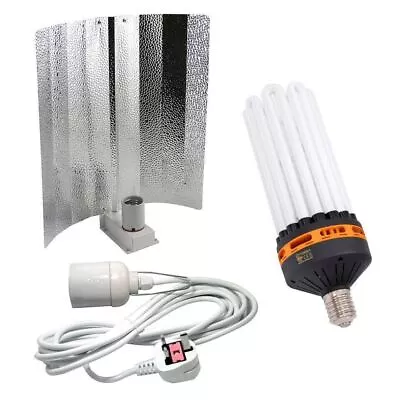 Hydroponics CFL Dual Spectrum Bulb Lamp Light Reflector Hanger Hood E40 Watts • £47.50