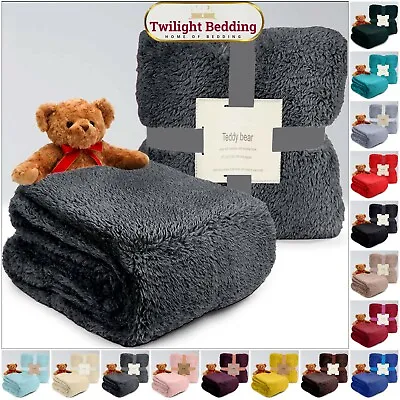 £17.92 • Buy Teddy Bear Fleece Throw Over Bed Large Bedspread Soft Cuddly Warm Sofa Blankets