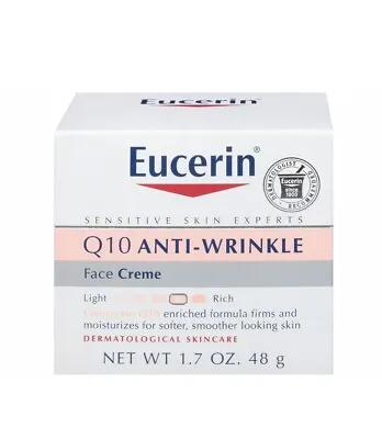 Eucerin Sensitive Skin Experts Q10 Anti-Wrinkle Face Cream Light Rich 1.70 Oz • $9
