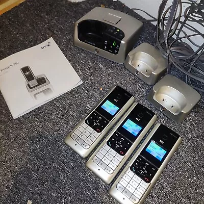 £24.99 • Buy BT Freestyle 350 Triple 3 X Phone With Answering Machine Colour Screen Manual