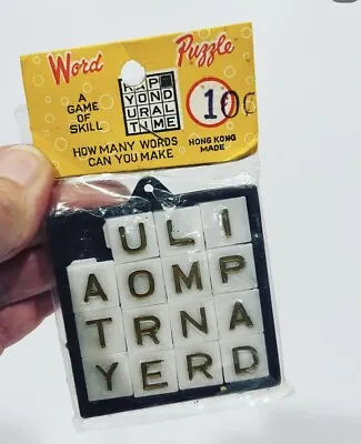 Vintage Word Puzzle Sliding Letters Toy NIP Hong Kong • $3.75