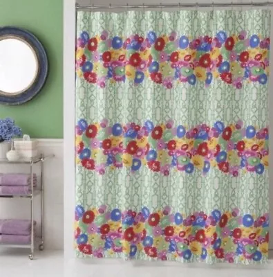 NIP Collier Campbell  English Bloom  Multi-Color Cotton Shower Curtain~sz. 72x72 • £14.46