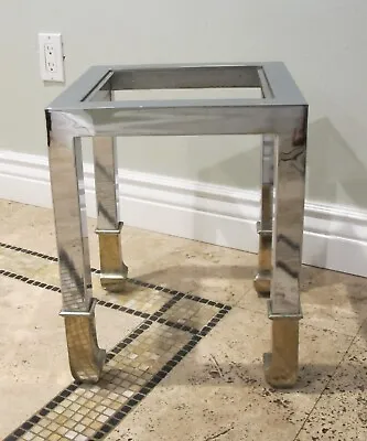 Vintage 1970's Chrome And Brass Side End Table • $125.99