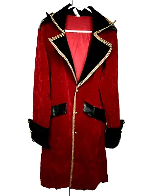 Pirate Captain Jacket Costume Halloween Adult Burgundy And Black Size 42 • $25.99