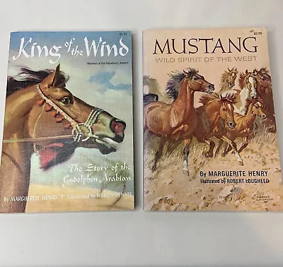 Marguerite Henry 2x Books King Of The Wind Mustang 1979 Paperback 1980 Horses • $12.83