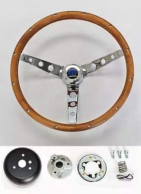 1970's Dodge Dart Charger Demon Wood Steering Wheel Walnut 13 1/2  Mopar Cap • $228.95