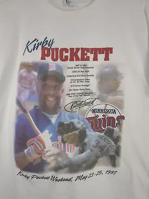 1997 Minnesota Twins Shirt Large Kirby Puckett Weekend Vintage • $29.99