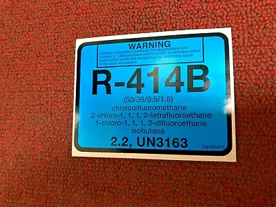 Refrigerant  Label Sticker  R414B 4 X 3 • $1.75