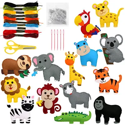 Kids Sewing Art Craft DIY Kits For Educational Set Adult Beginners Animal Felt◎ • £9.97