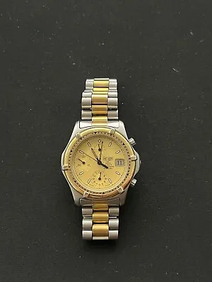 Vintage Heuer (Pre-tag) 2000 Chronograph Watch Two Tone Dial - 262.206 • $1285