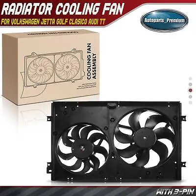 Radiator Cooling Fan Assembly W/Motor For Volkswagen Clasico Golf Jetta Audi TT • $84.99