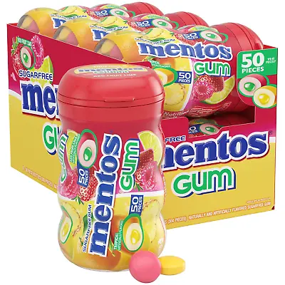 Mentos Sugar-Free Chewing Gum Tropical Red Fruit And Lime Bulk 50 Piece Pack • $24.47