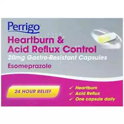 Perrigo - Heartburn & Acid Reflux Control - Gastro Resistant 20mg - 14 Capsules • £7.95