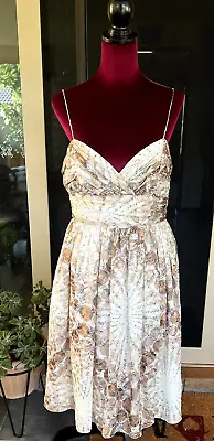 ZIMMERMANN Stunning Silk Blend Empire Waist Dress Size 12 Cocktail Party Wedding • $150