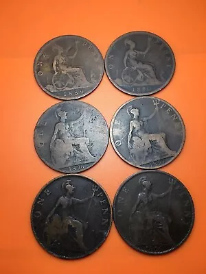 6 Queen Victoria 1d Penny 188918901896189718981899 Nice Rare Coins  • £2.35