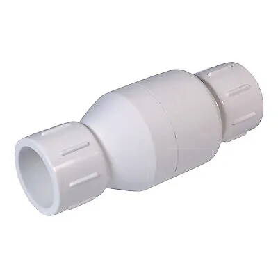 PVC White Plastic Solvent Inline Check Valve For Backflow Prevention • $7.99