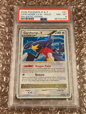 $199.99 • Buy PSA 8 Garchomp LV. X Holo Rare Majestic Dawn D&P 2008 Pokemon Card #97