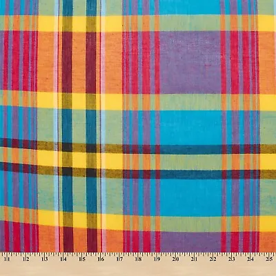 Madras Plaid Fabric (Style 104) 100% Cotton 44/45  Wide Sold By The Yard • $7.99