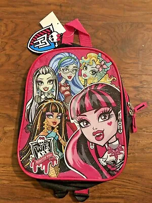 Monster High Mini Backpack 10” With ADJUSTABLE PADDED STRAPS - New With Tags • $14.99