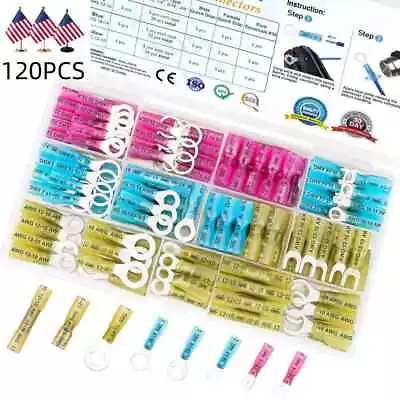 120Pcs Heat Shrink Wire Connectors Waterproof Automotive Marine Electrical USA • $13.99