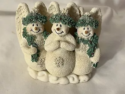 VTG Ganz Three Snowman Angels Christmas Figurine Approx 4 X 4.5 X 2.75 In. • $12.95