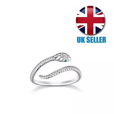 925 Sterling Silver Small Snake Ring Adjustable Ring Women Men Jewellery UK Gift • $6.21