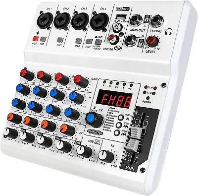 Professional 6 Channel Mixing Audio Mixer Console Sound Bluetooth USB Recording • $49.99