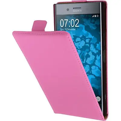 $16.48 • Buy Faux Leather Cover For Sony Xperia XZ Premium Flip Case Pink +2 Protector