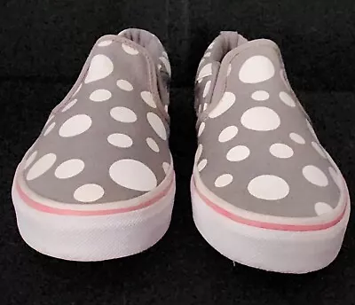 Vans Shoes Grey With White Polka Dots And Pink Trim Size 5 • $25
