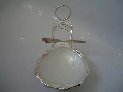 £26.99 • Buy Toast Rack & Jam Butter Dish & Knife Silver Plated Vintage Style Condiment Set