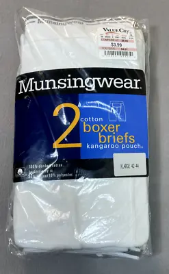 VINTAGE UNDERWEAR MUNSINGWEAR Size 42 44 BOXER TRUNK BRIEFS Mens Pack Of 2 USA • $59.99