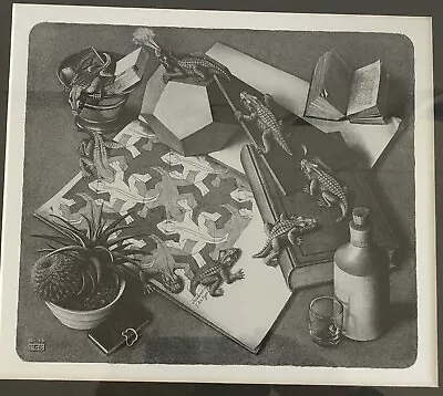 M.C. Escher - Reptiles Framed Print Black And White Print Lithograph Print • £45