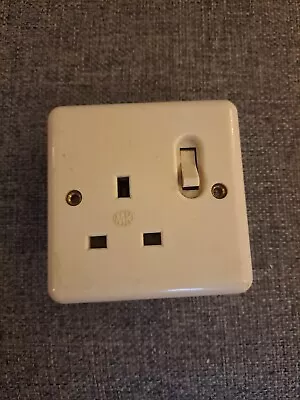 Vintage Mk Single Plug Socket Switched 1960s Off White 13 Amp • £8.99