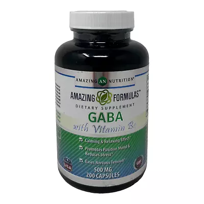 AMAZING FORMULAS GABA With Vitamin B6 200 Capsules 500 Mg. Exp. 05/24 • $12.99