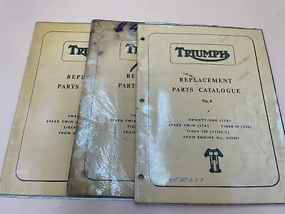 1965 Triumph T100 T100 500 Twin Genuine Parts Book Manual Trophy Tiger 90 3ta • $25