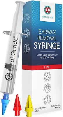 Medi Grade Ear Wax Removal Syringe - Effective Ear Wax Remover Tool & Cleaner • £8.99