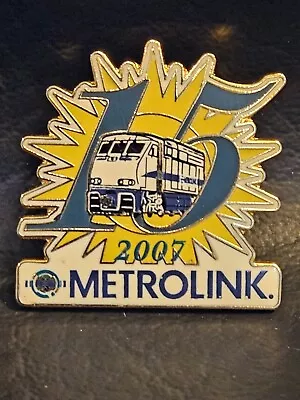 Gold Tone Metrolink Train Passenger Collectors Pin 15 Year Anniversary  • $12.99