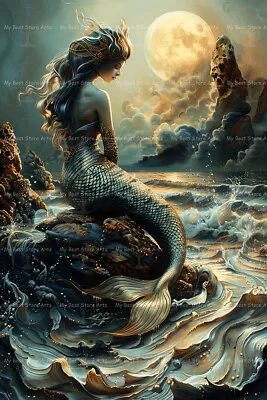 MERMAID ART PRINT Wall Decor Siren Poster Nymph Picture Ocean Fantasy D360 • $9.95