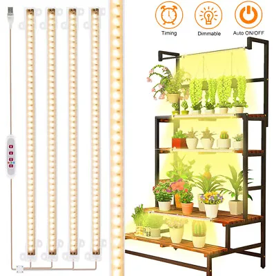 £10.43 • Buy LED Grow Light Strip Tube Full Spectrum Indoor Plants Veg Growing Lamp Dimmable
