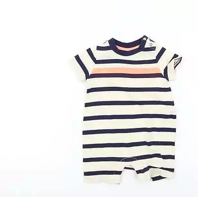 BABY GAP Baby Blue Striped 100% Cotton Babygrow One-Piece Size 3-6 Months • £5