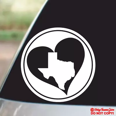 Texas Heart - Vinyl Decal Sticker Car Window Wall Bumper State City Usa Love Tx • $2.99