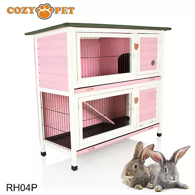 Rabbit Hutch By Cozy Pet 4 Ft Pink 2 Levels Guinea Pig Hutches Run Ferret Runs  • £99.99