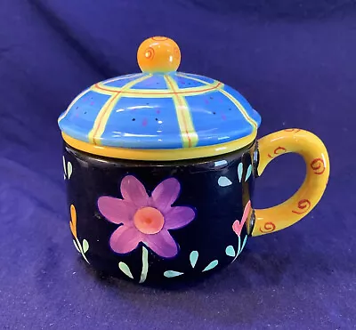 Milson & Louis Hand Painted Ceramic Tea Mug With Strainer & Lid Set   • $15.95