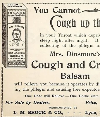 1895 Brock Dinsmore Cough Croup Quack Medicine Victorian Balsam Advertisement • $10.99