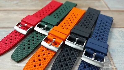 £9.99 • Buy Brand New Premium FKM Rubber 'Troffle' Watch Strap With Quick-release Spring Bar