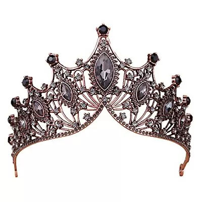 Crowns For Women Black Tiaras - Baroque Witch Evil Queen Costume Medieval Ren... • $22.45