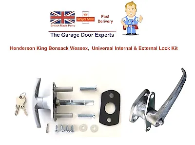 £24.95 • Buy HENDERSON T Bar Handle Garage Door INTERNAL EXTERNAL Lock Repair Kit Spares PART